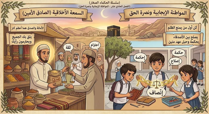 السمعة الأخلاقية والمواطنة الإيجابية ونصرة الحق