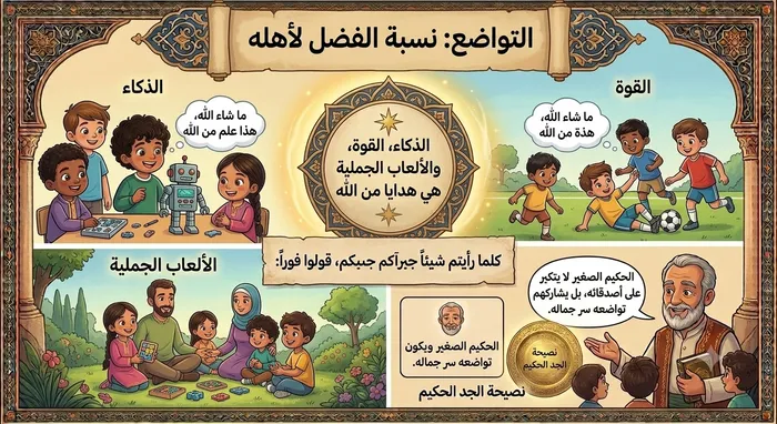 التواضع: نسبة الفضل لأهله